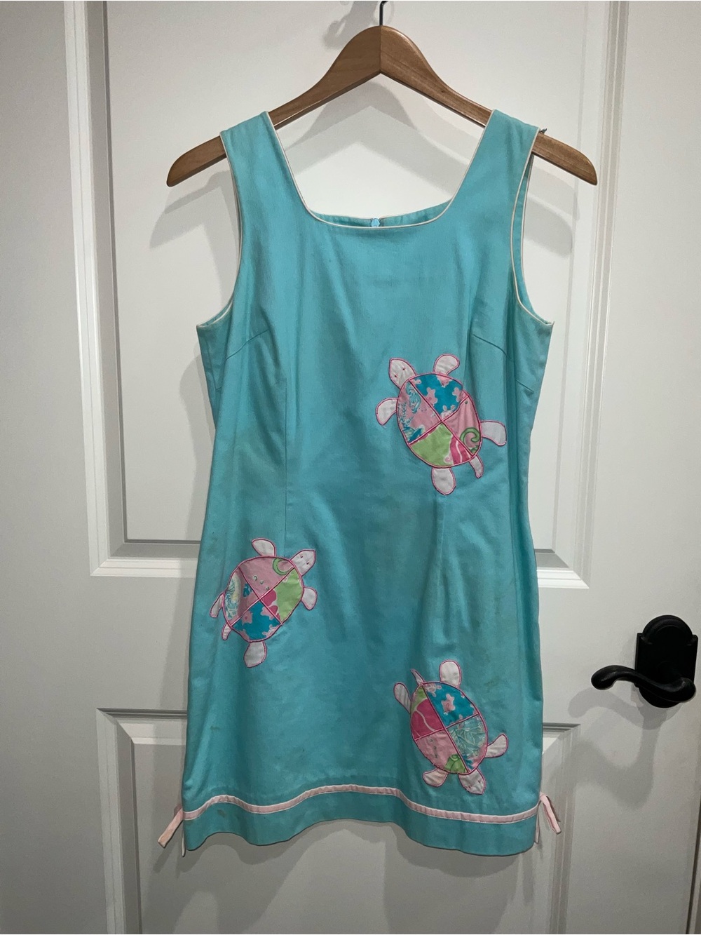 Lilly Pulitzer Light Blue Sleeveless Dress with Turtle Appliqués